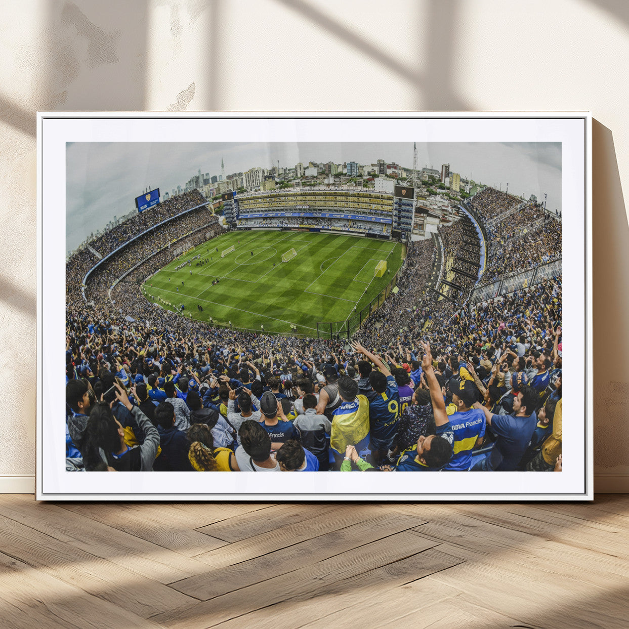 63839-MGC-FP-36x24_White-Boca Juniors Soccer Team Print Wall Art - Buenos Aires Bombonera Stadium Canvas Print