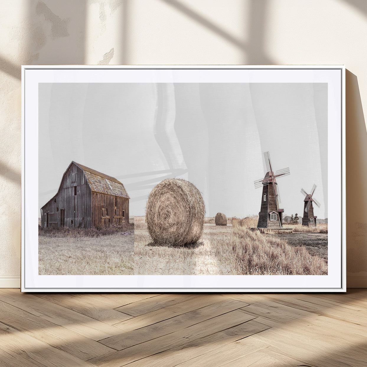 94971-MGC-FP-36x24_White-Farm Prints Set, Set of 3 Farmhouse Wall Art, Country House Decor
