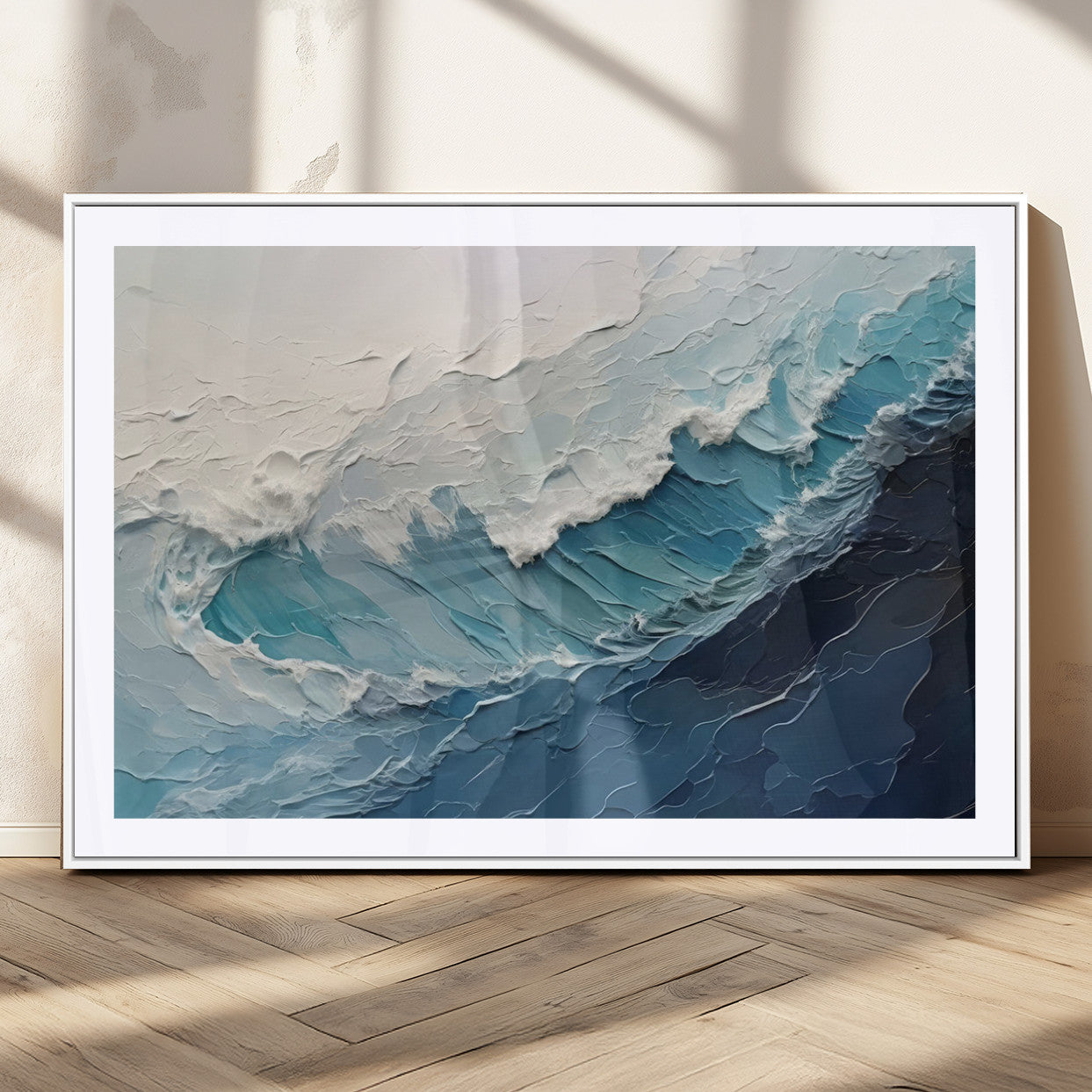 23887-MGC-FP-36x24_White-Ocean Wave Canvas Wall Art Print – Coastal Living Room Large Ocean Wave Seascape Wall Art for Home, Office, Living Room