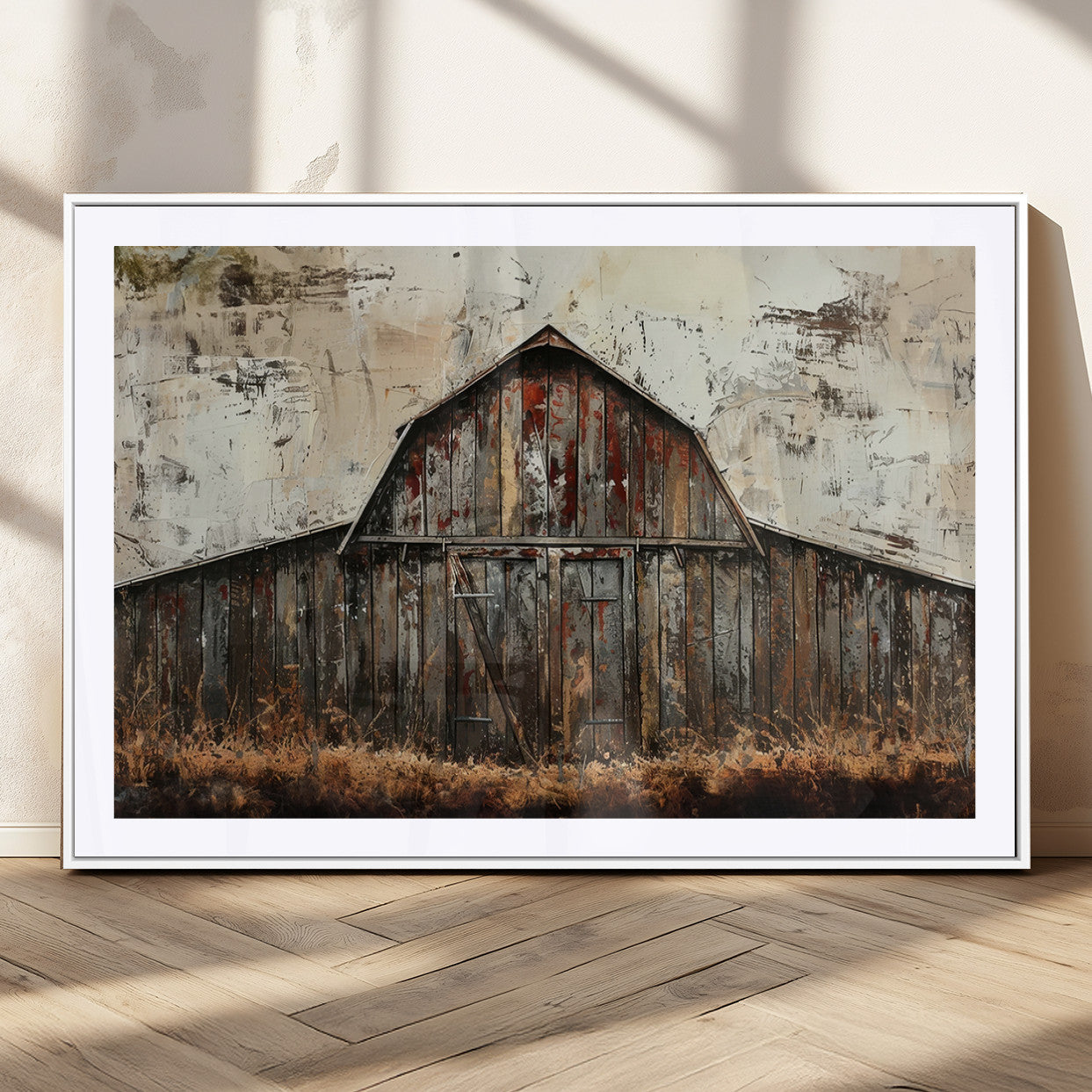 94486-MGC-FP-36x24_White-Rustic Barn Wall Art | Farmhouse Wall Decor Canvas Print | Ready to Hang Barn Decor for Cabin or