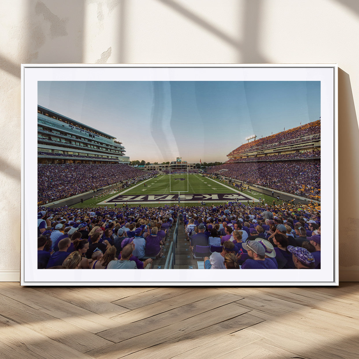 82792-MGC-FP-36x24_White-Kansas State University Wildcats Football Team Print - Manhattan Bill Snyder Family Football Stadium