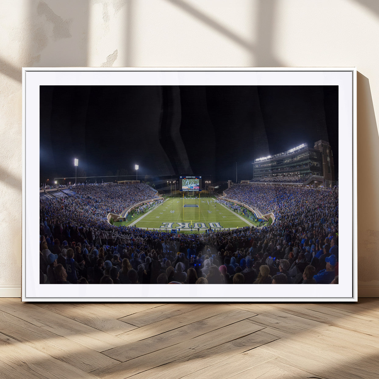 21070-MGC-FP-36x24_White-Duke University Blue Devils Football Team Print - Durham Wallace Wade Stadium Wall Art Canvas Print