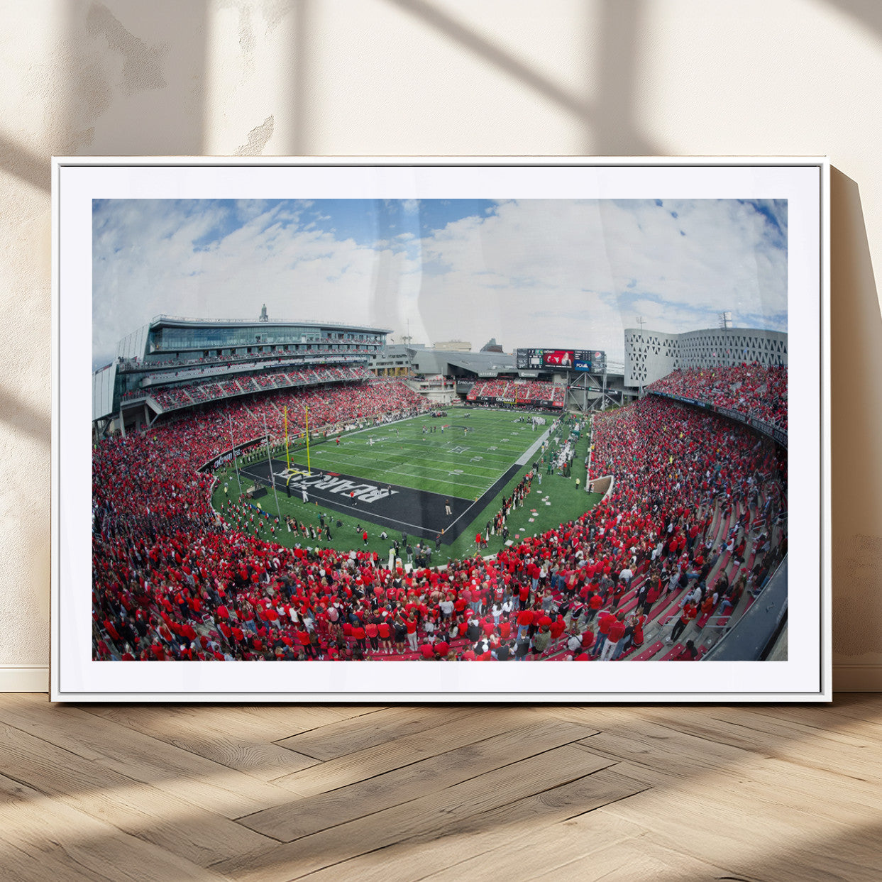 54070-MGC-FP-36x24_White-Cincinnati Bearcats Football Team Print - Nippert Stadium Wall Art Canvas Print
