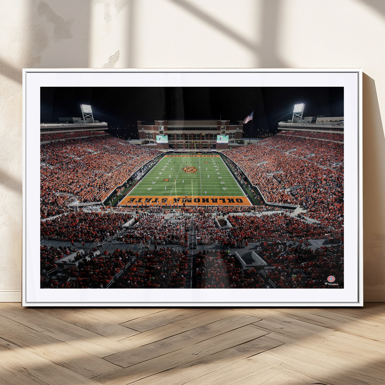 81675-MGV-CV-36X24-Boone Pickens Stadium Wall Art Oklahoma State Cowboys Print Framed Sports Canvas Art for Home, Office, Living Room
