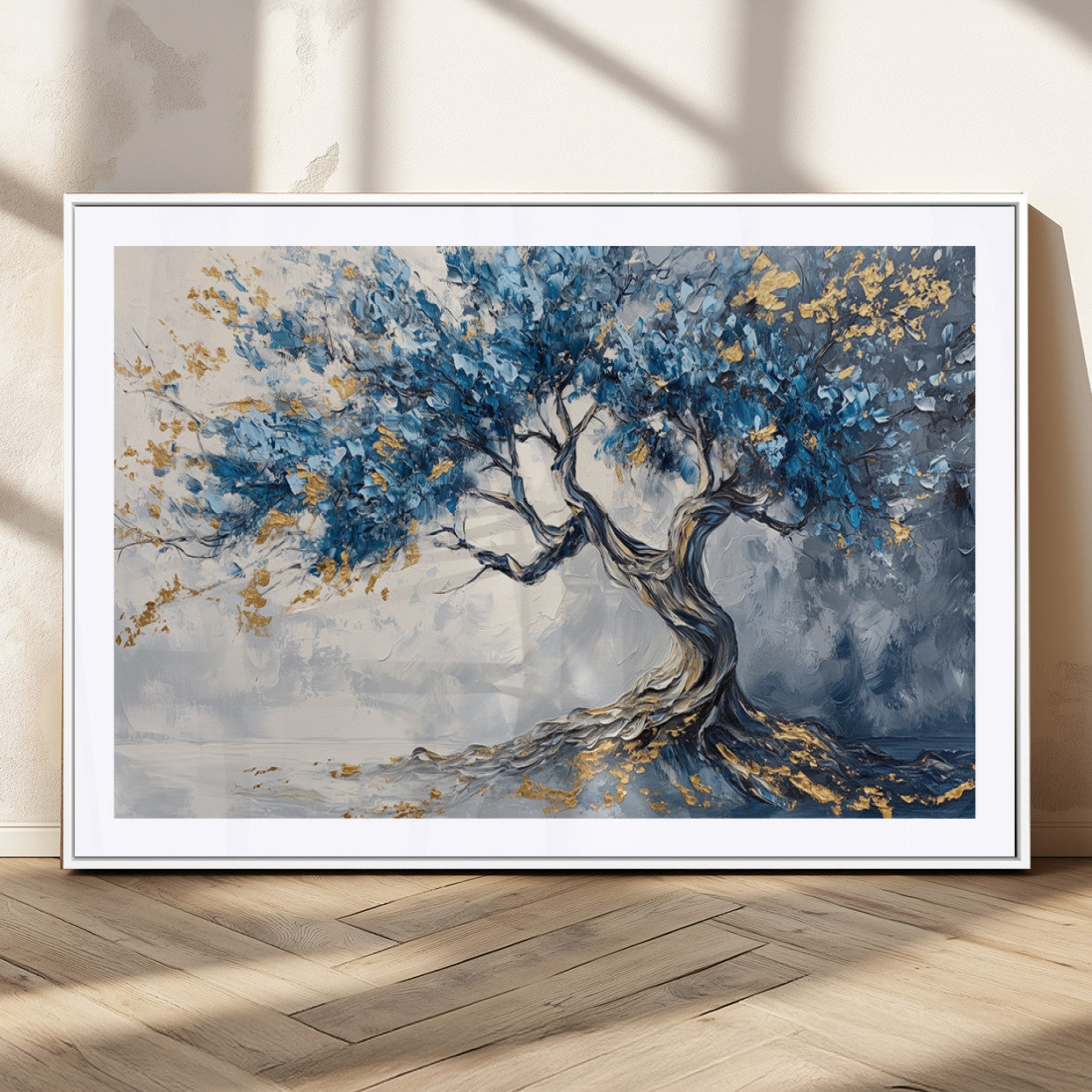 10259-MGC-FP-36x24_White-Abstract Tree Painting Canvas Wall Art | Tree of Life Painting Wall Art Canvas Print