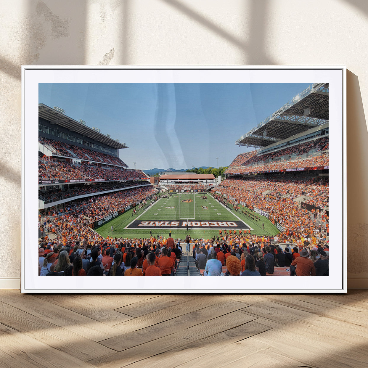 35211-MGC-FP-36x24_White-Oregon State Beavers Football Team Print - Corvallis Reser Stadium Wall Art Canvas Print