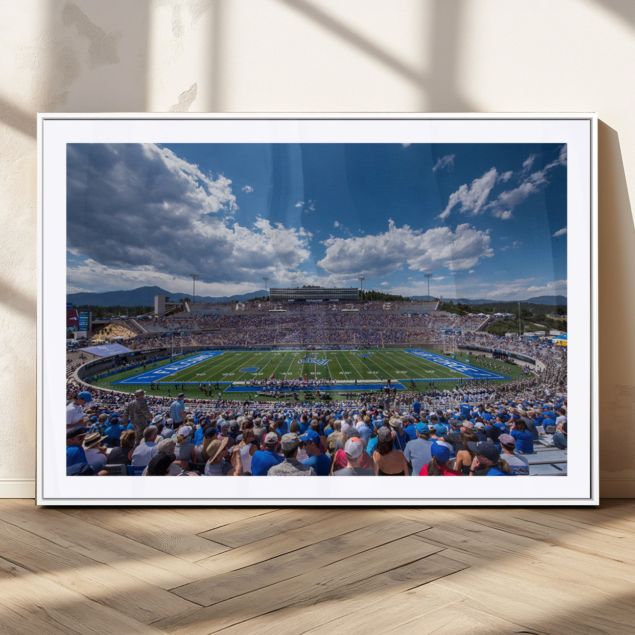 59281-MGC-FP-36x24_White-Air Force Falcons Football Team Print - Colorado Springs Falcon Stadium Wall Art Canvas Print