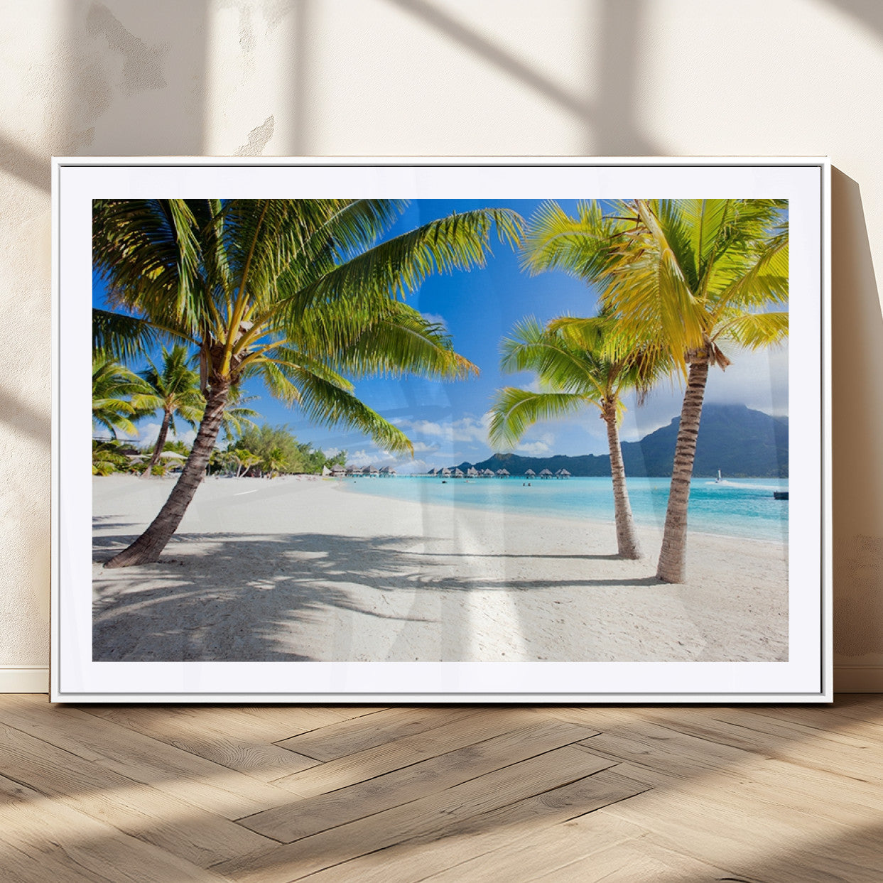 52513-MGC-FP-36x24_White-Blue Beach and Sea Wall Art Canvas Print