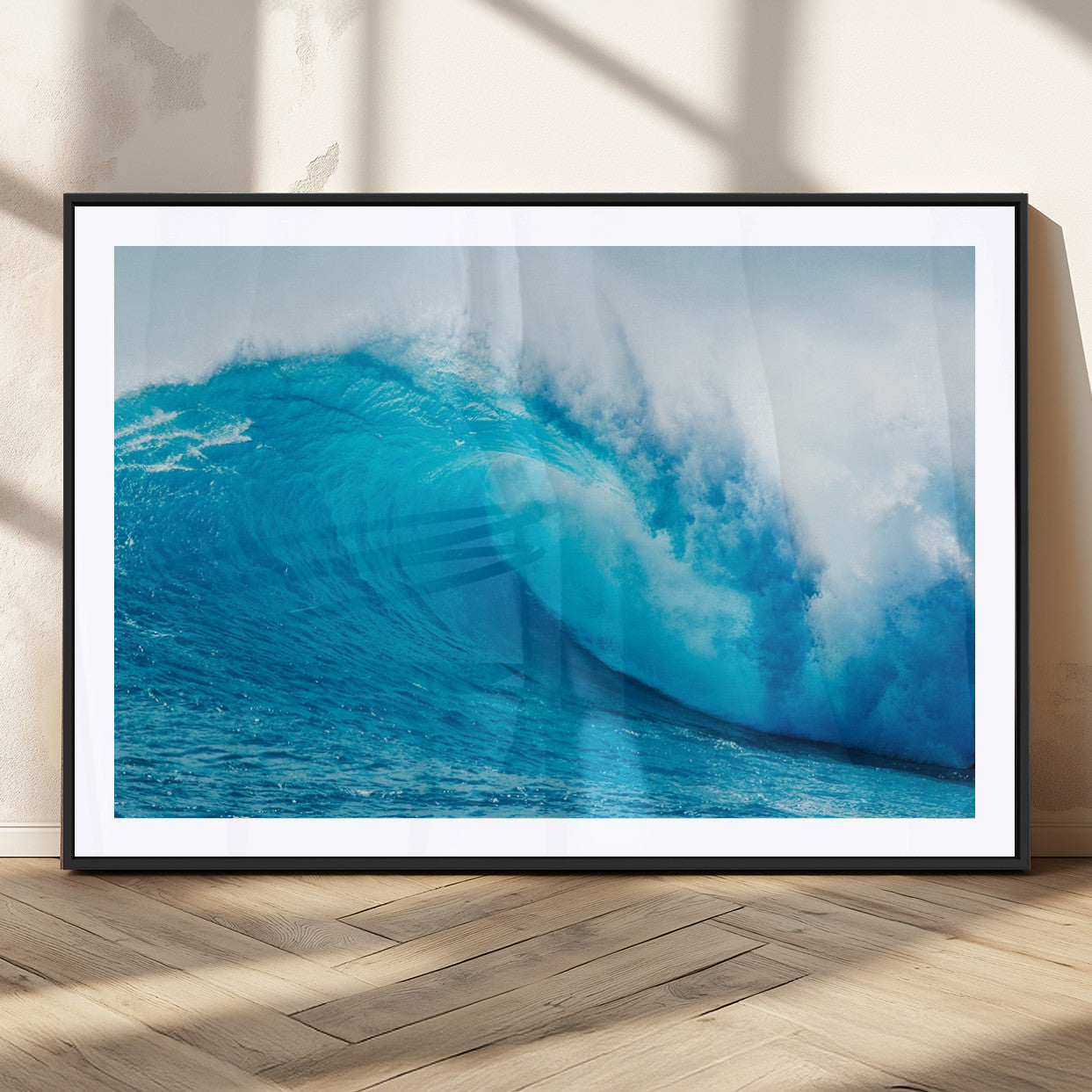 13117-MGC-FP-36x24_Black-Big Ocean Surfing Wave Wall Art Canvas Print