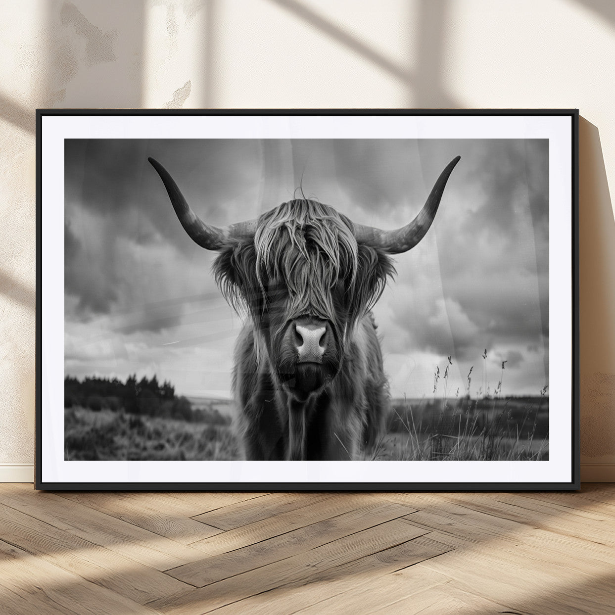 -Scottish Cow Wall Art Canvas Print | Longhorn Wall Art | Bighorn Animal Wall Art