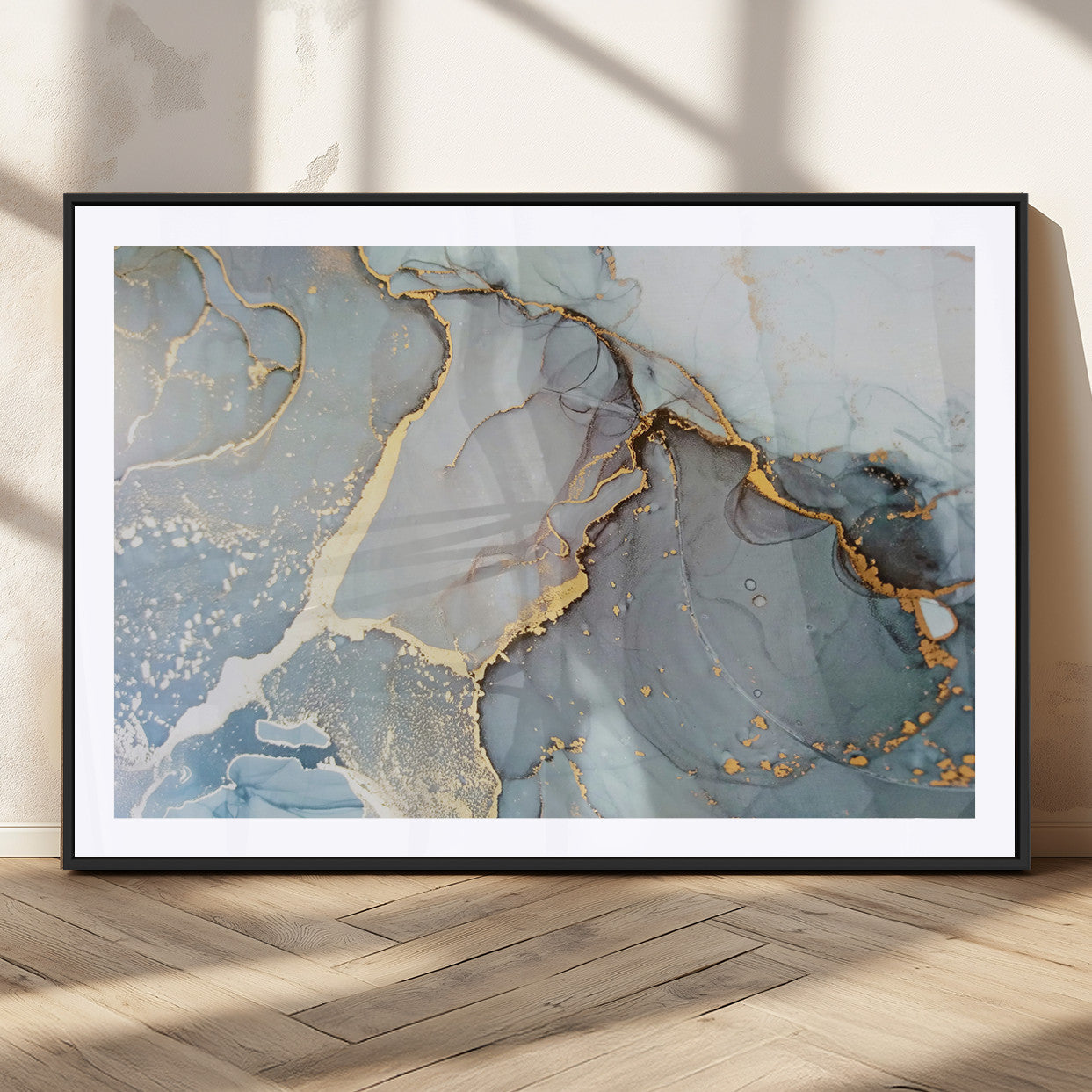 86878-MGC-FP-36x24_Black-Large Abstract Marble Wall Art Canvas Print for Living Room and Farmhouse Decor