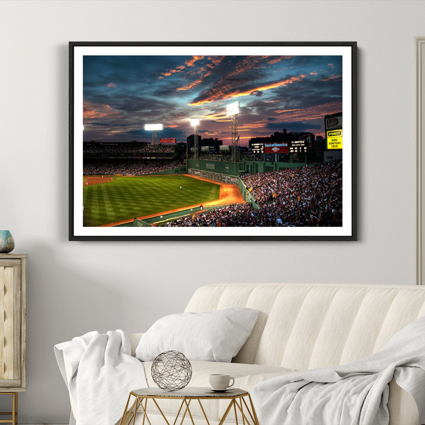 66781-MGC-FP-36x24_Black-Fenway Park Wall Art Canvas Print | Large Baseball Stadium Canvas Print for Boston Red Sox Fans |