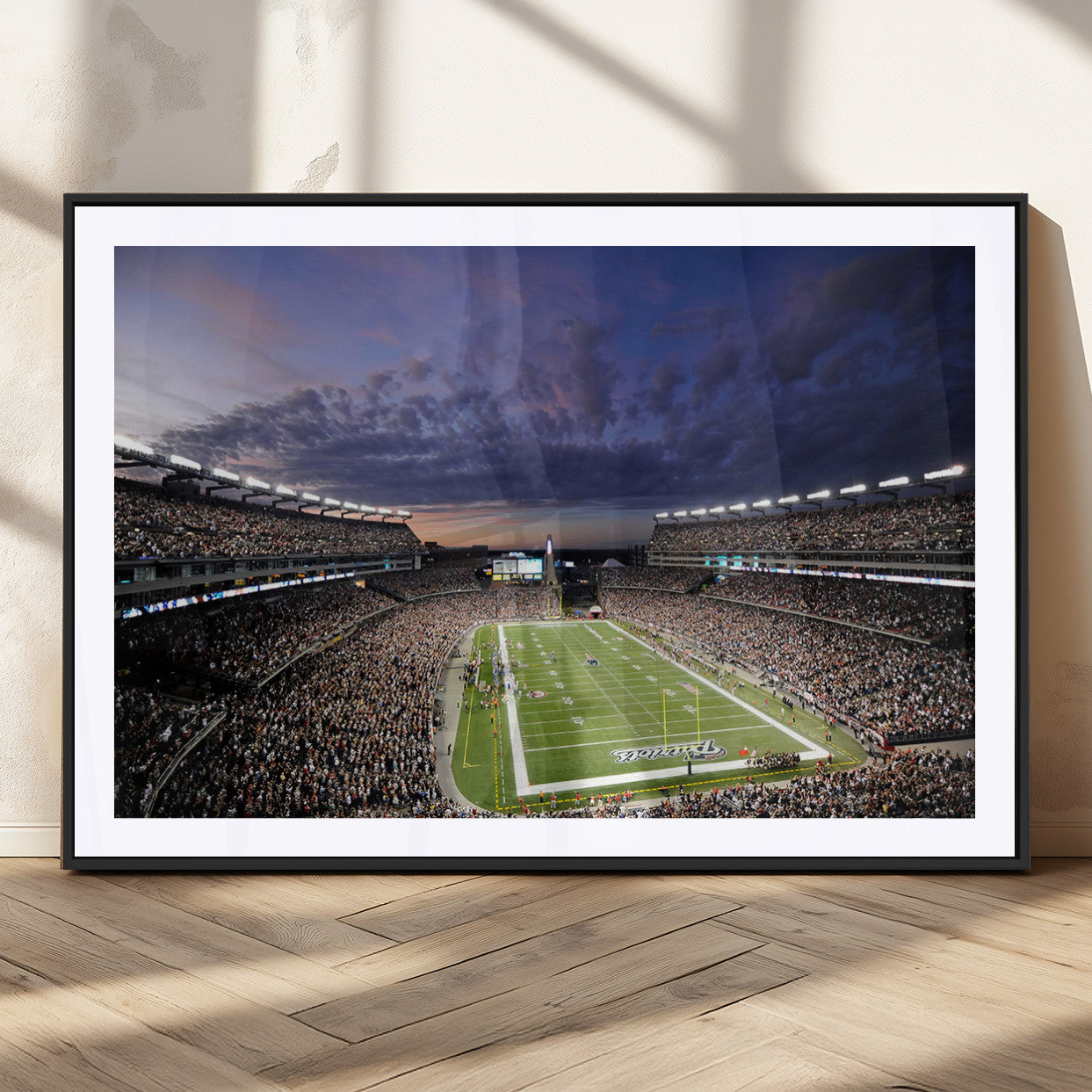 52712-MGC-FP-36x24_Black-New England Patriots Football Team Print - Foxborough Gillette Stadium Wall Art Canvas Print