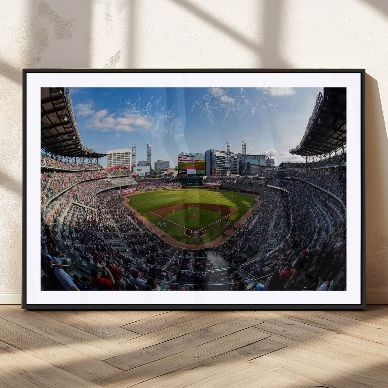 78608-MGC-FP-36x24_Black-Truist Park Stadium Canvas Wall Art - Atlanta Braves Game Day Exclusive Decor