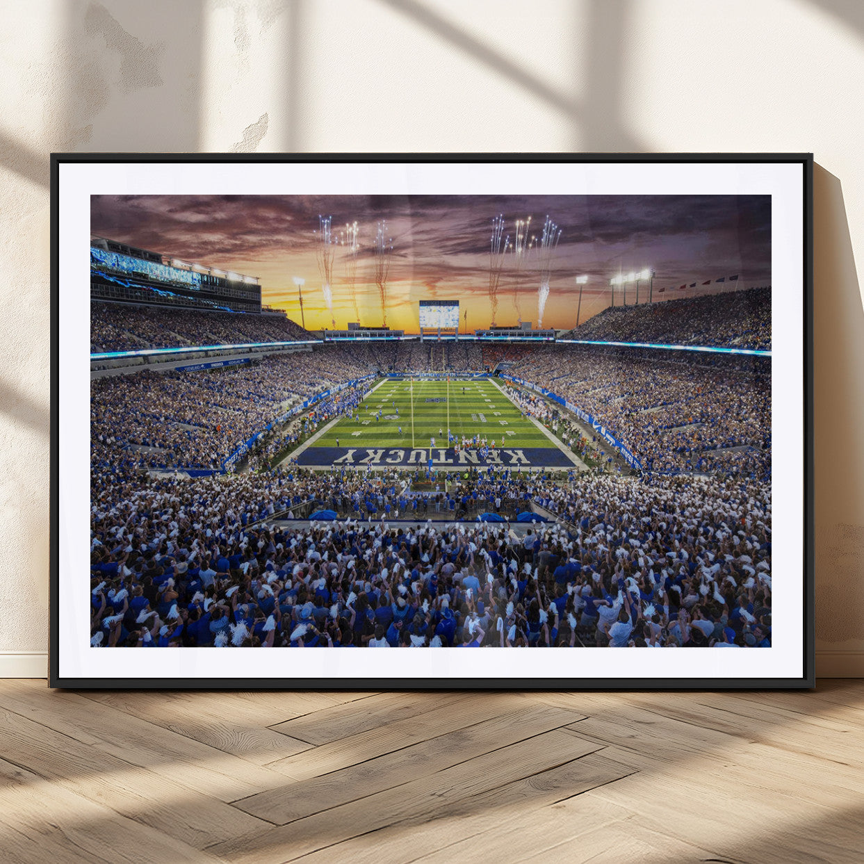 78524-MGC-FP-36x24_Black-Kroger Field Wall Art Print - Kentucky Stadium Wall Art Print - Sunset Football Stadium Wall Decor -