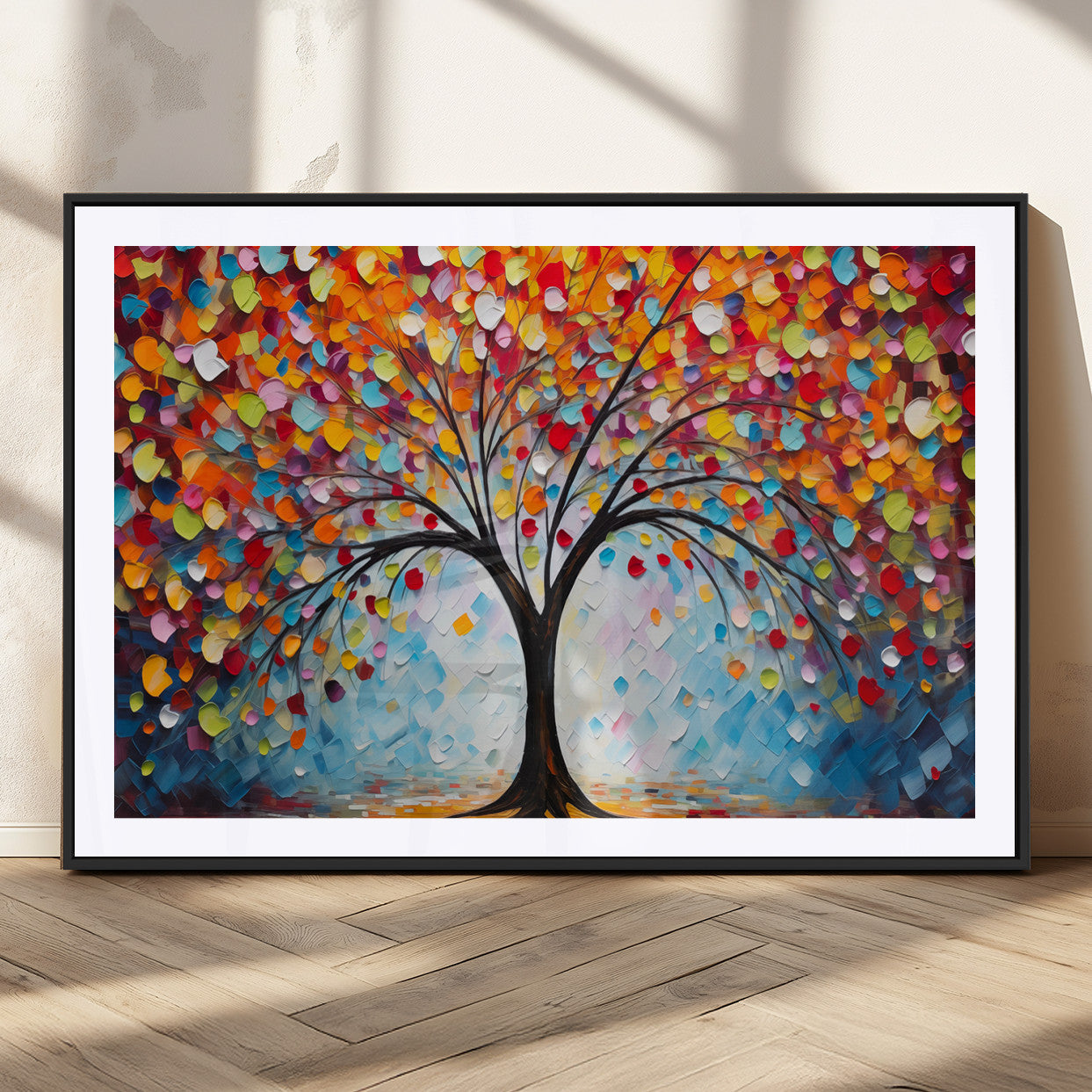 HS2447-MGC-FP-36x24_Black-Vibrant Tree of Life Canvas Wall Art – Colorful Abstract Nature in Modern Decor - Ready to Hang