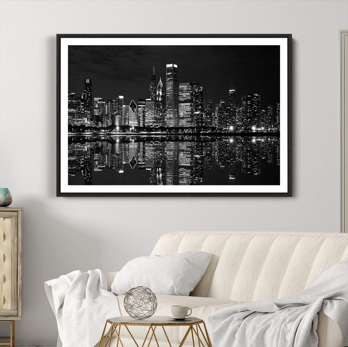15050-MGC-FP-36x24_Black-Chicago Wall Art Canvas Print