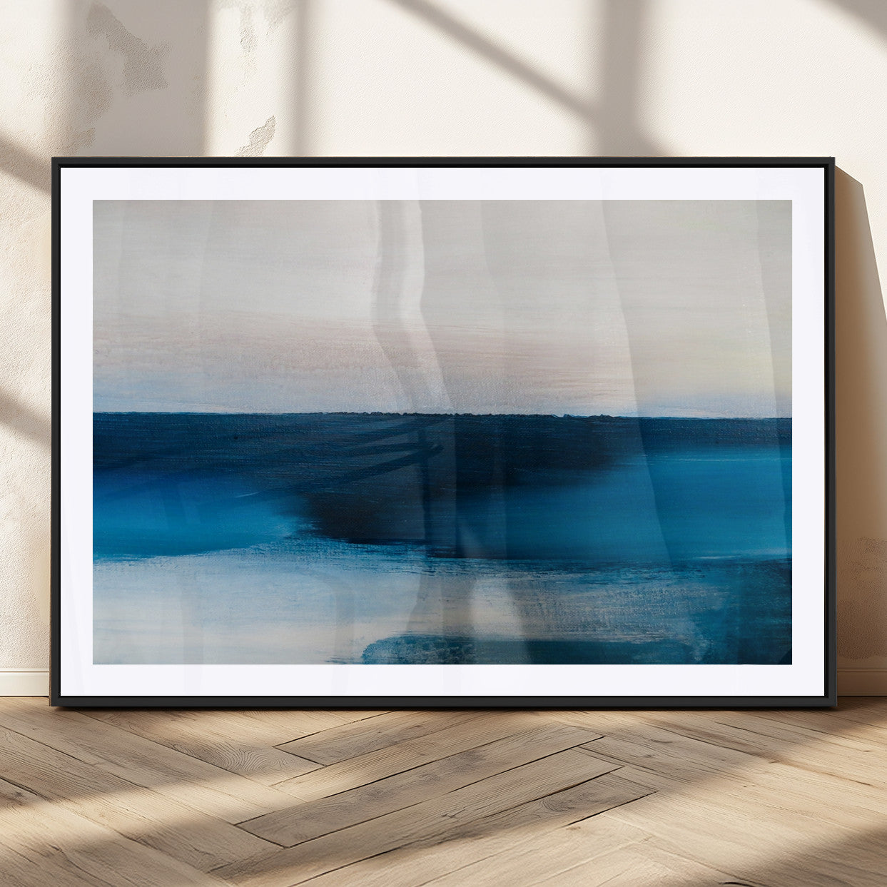 72452-MGV-CV-36X24-Dark Blue Abstract Wall Art Canvas Print