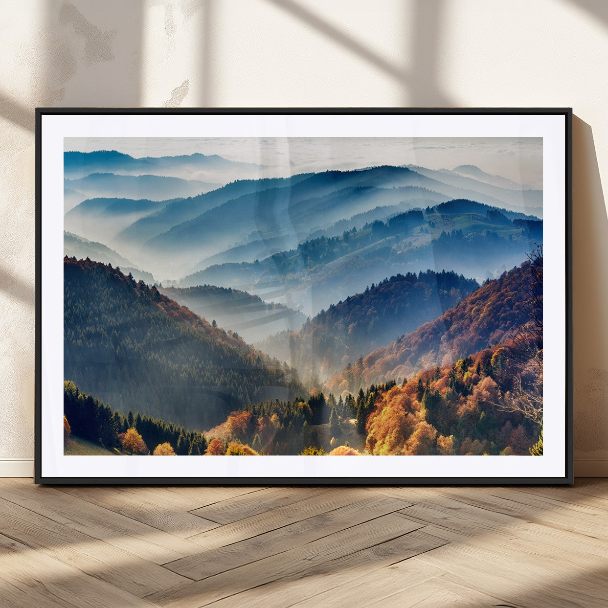 55372-MGC-FP-36x24_Black-Mountains Forest Autumn Wall Art Canvas Print