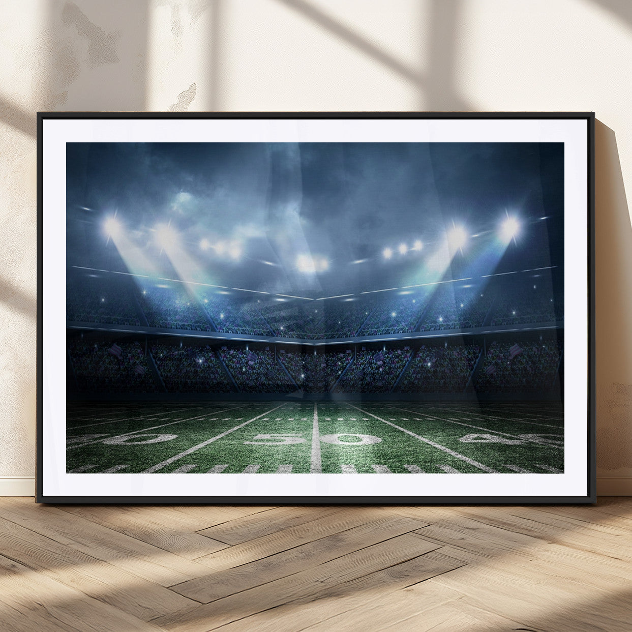 74741-MGC-FP-36x24_Black-American Football Stadium Wall Art Canvas, American Football Stadium Canvas Print