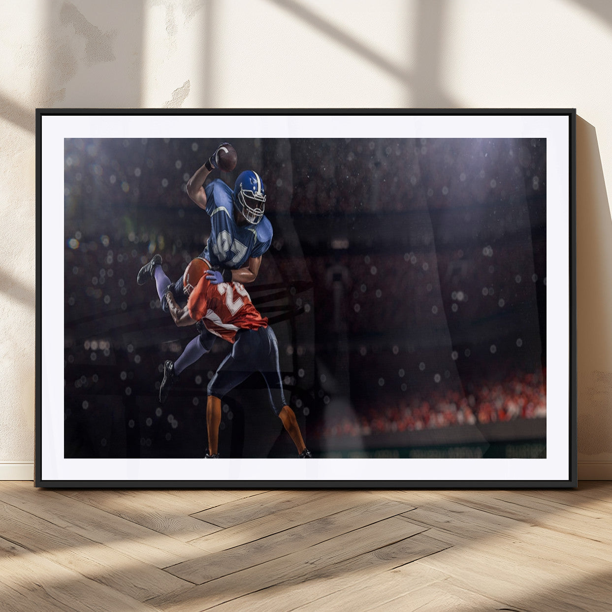 68009-MGC-FP-36x24_Black-American Football Wall Art Canvas Print, Stadium Sport Wall Art Print