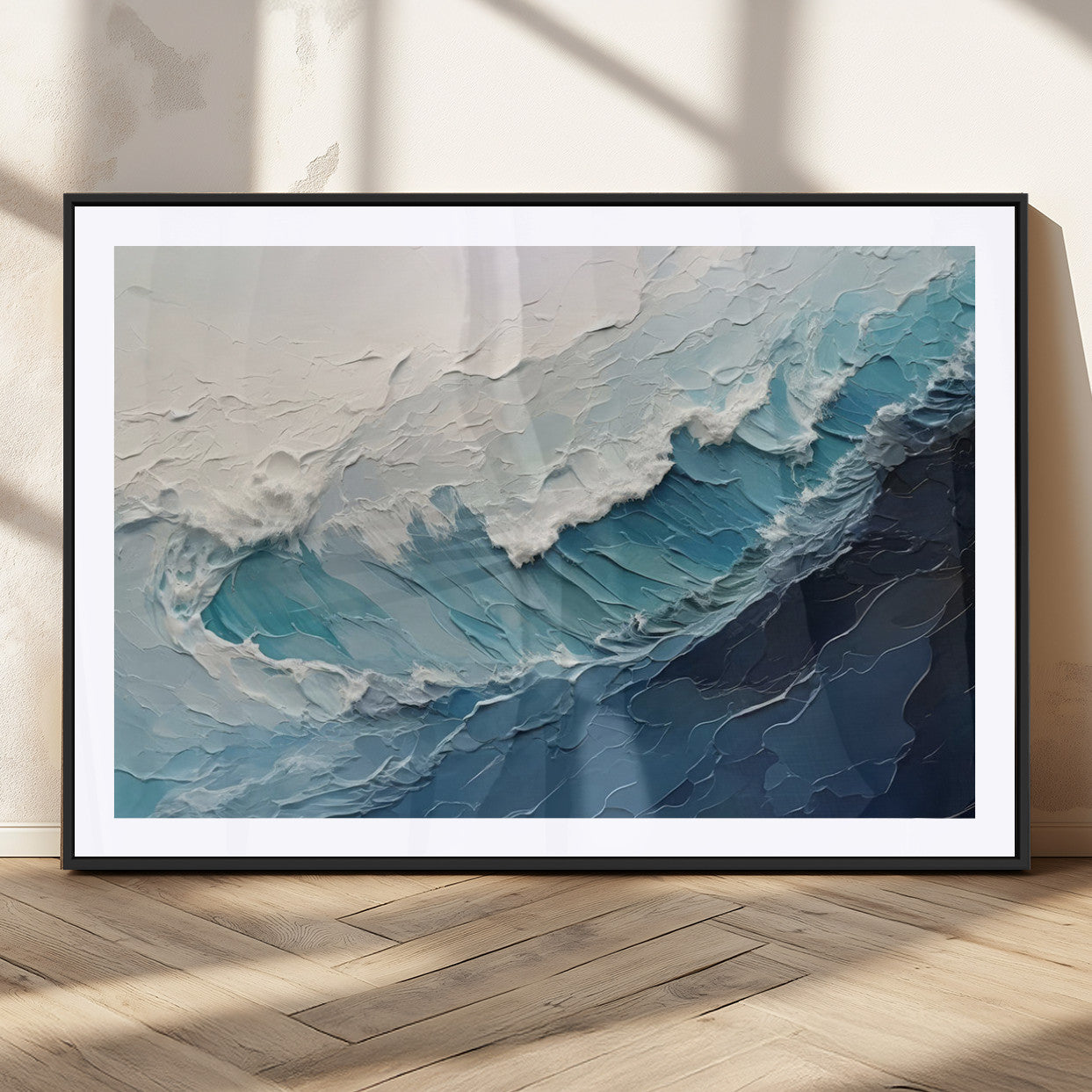 23887-MGC-FP-36x24_Black-Ocean Wave Canvas Wall Art Print – Coastal Living Room Large Ocean Wave Seascape Wall Art for Home, Office, Living Room
