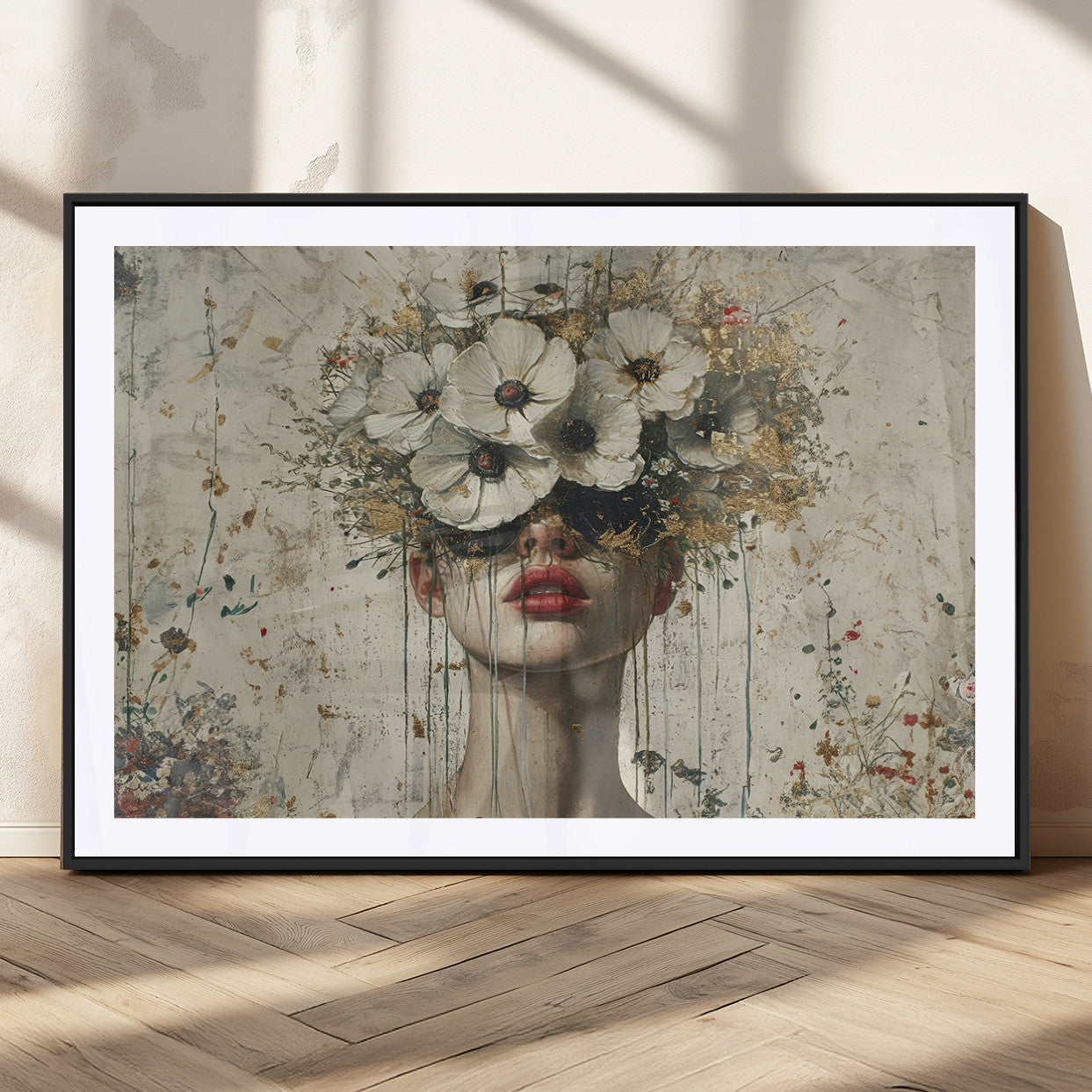 72759-MGC-FP-36x24_Black-Abstract Floral Women Patel Wall Art Canvas Print
