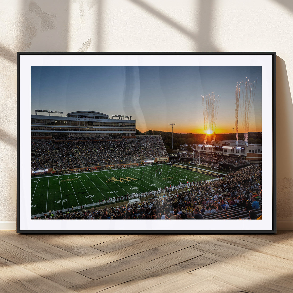 29253-MGC-FP-36x24_Black-Demon Deacons Football Team Print Canvas- Winston-Salem Allegacy Federal Credit Union Stadium Wall