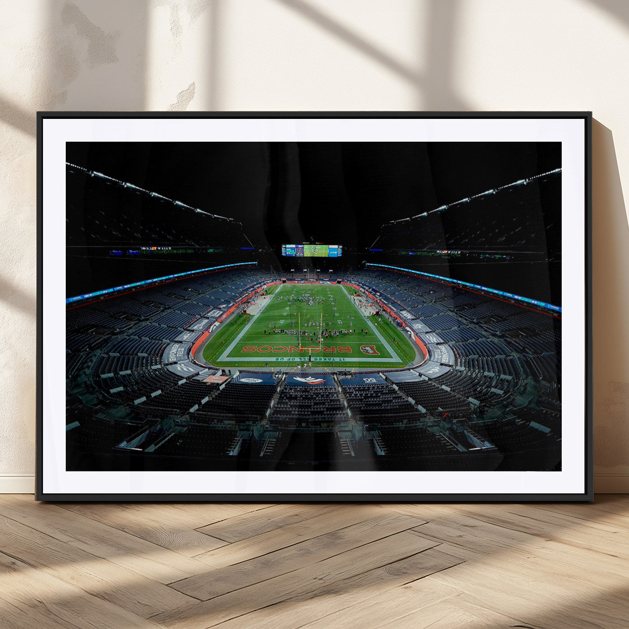 14797-MGC-FP-36x24_Black-Denver Broncos Football Team Print Canvas- Denver Empower Field at Mile High Stadium Wall Art Canvas