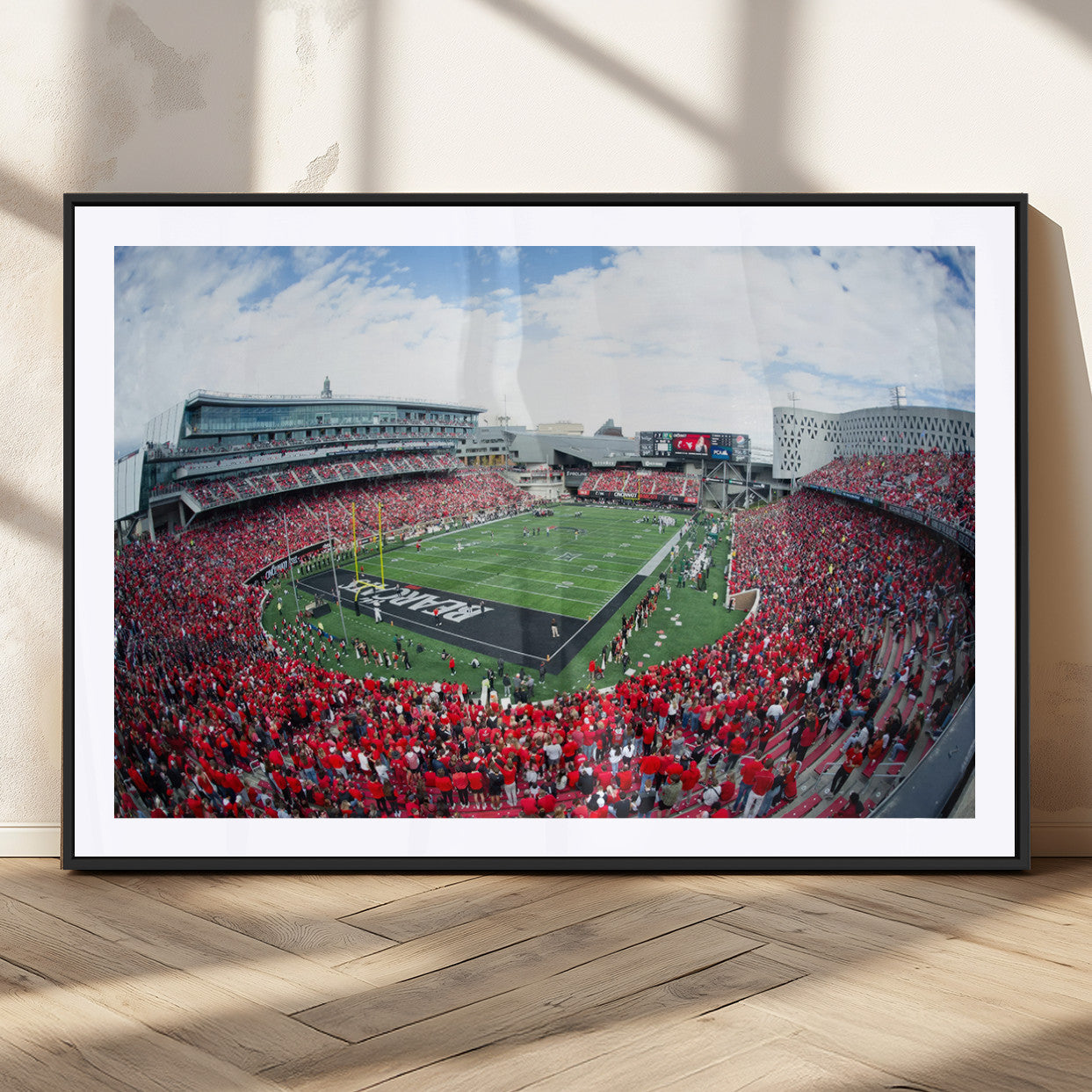 54070-MGC-FP-36x24_Black-Cincinnati Bearcats Football Team Print - Nippert Stadium Wall Art Canvas Print