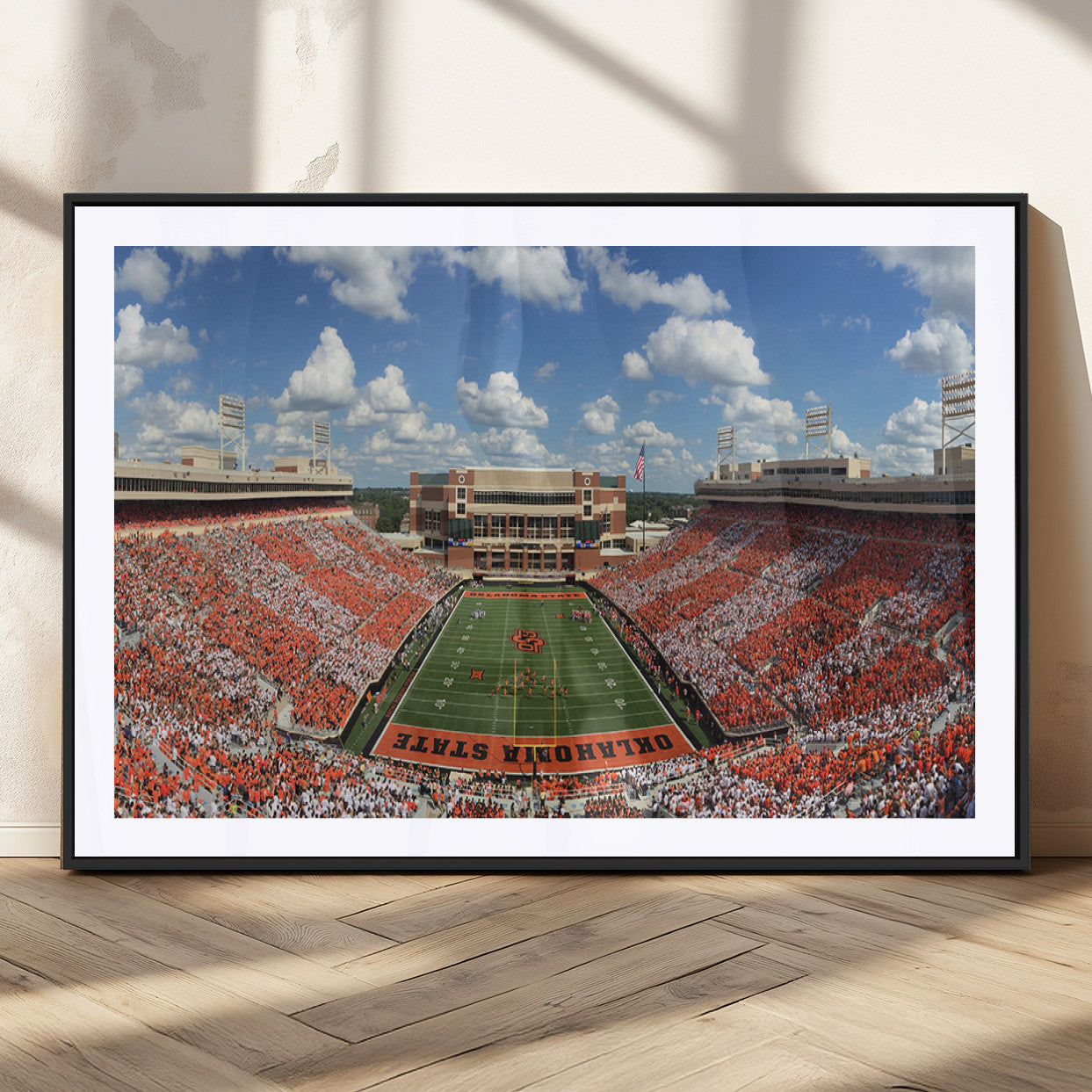 65192-MGC-FP-36x24_Black-Oklahoma State Cowboys Football Team Print - Stillwater Boone Pickens Stadium Wall Art Canvas Print