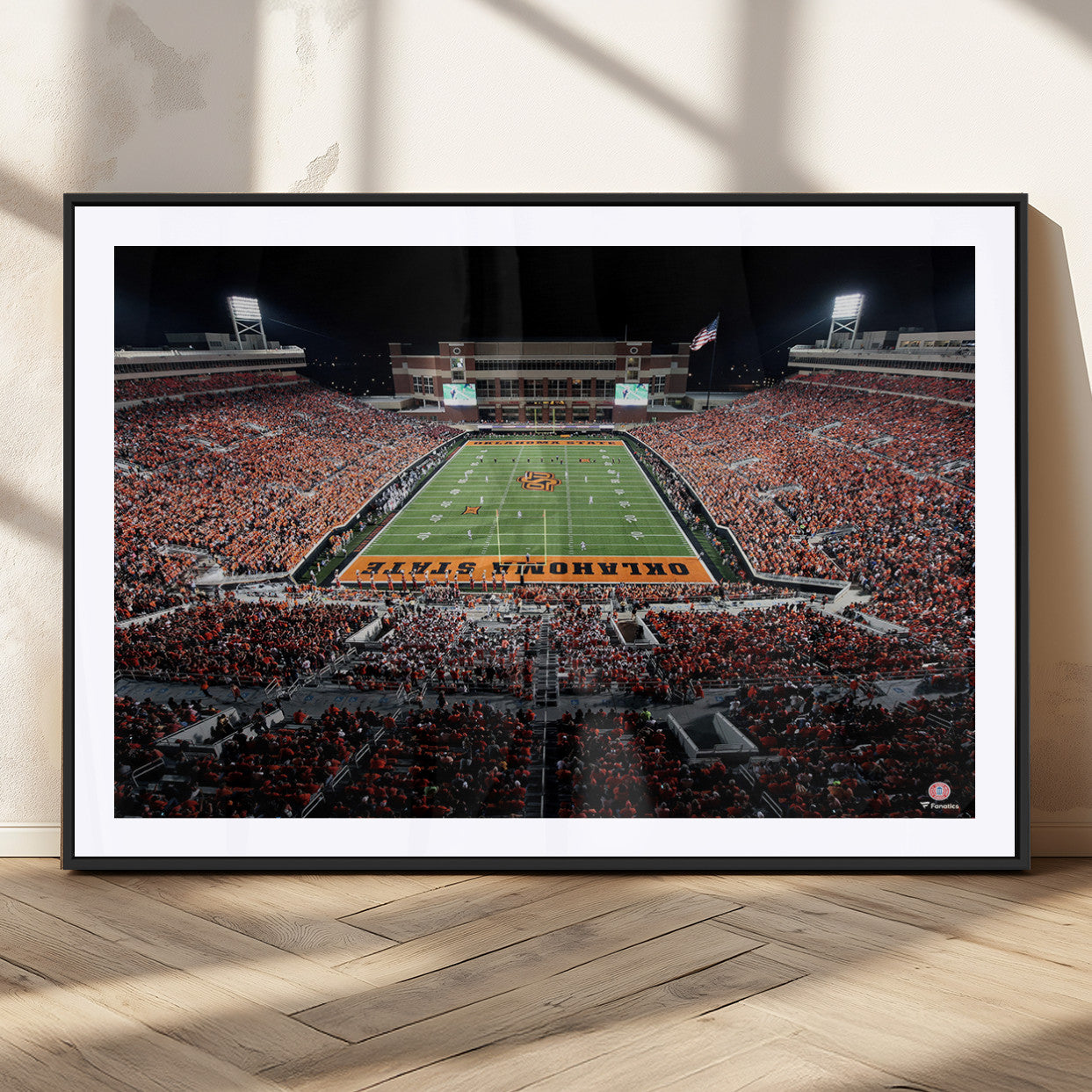 81675-MGV-CV-36X24-Boone Pickens Stadium Wall Art Oklahoma State Cowboys Print Framed Sports Canvas Art for Home, Office, Living Room