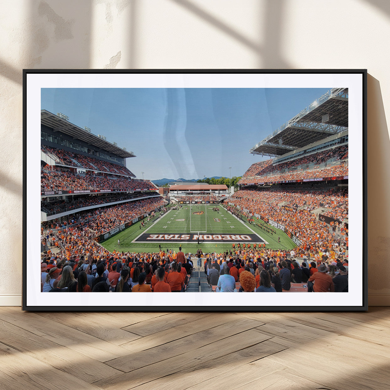 35211-MGC-FP-36x24_Black-Oregon State Beavers Football Team Print - Corvallis Reser Stadium Wall Art Canvas Print