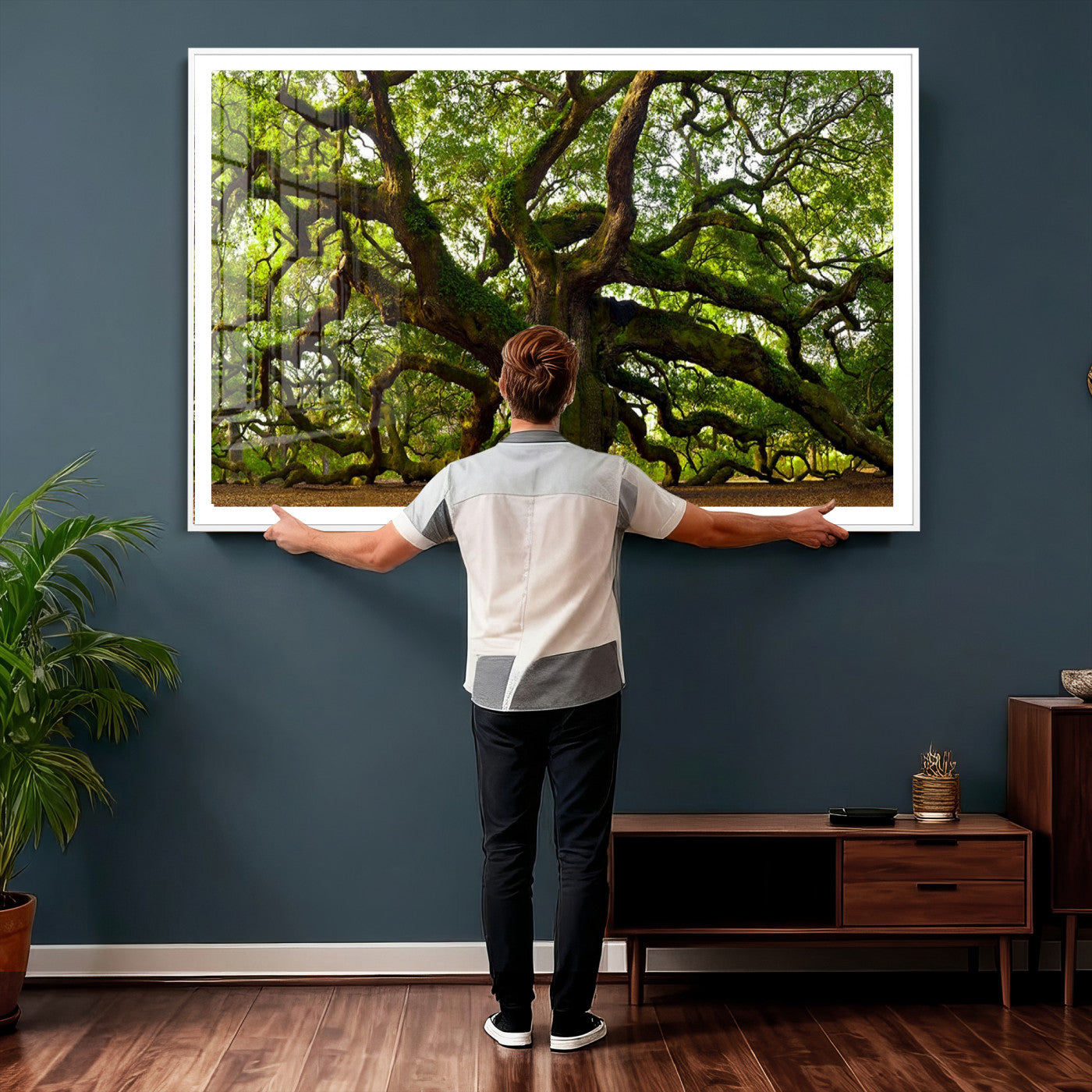 29407-MGV-CV-36X24 - Angel Oak Tree Wall Art Canvas Print | Large Forest Tree Nature Photography Print on Canvas