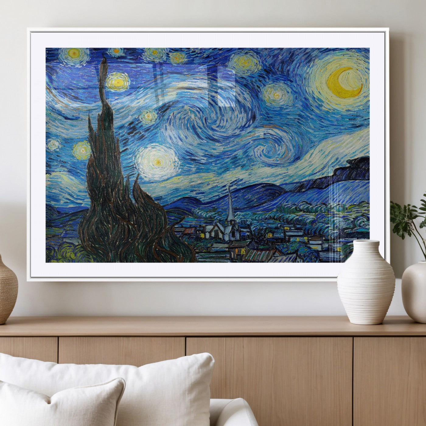 39177-MGV-CV-36X24-Vincent Van Gogh The Starry Night Abstract Wall Art Canvas Print