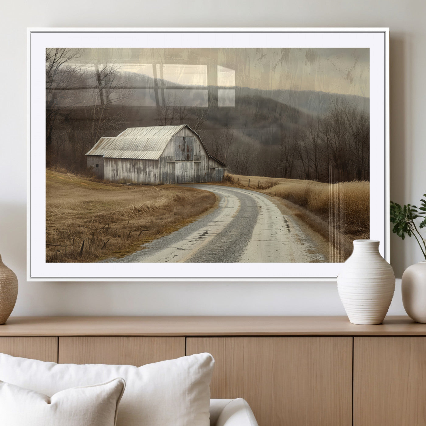 10376-MGC-FP-36x24_White-Vintage Barn for Farmhouse Wall Decor Canvas Print