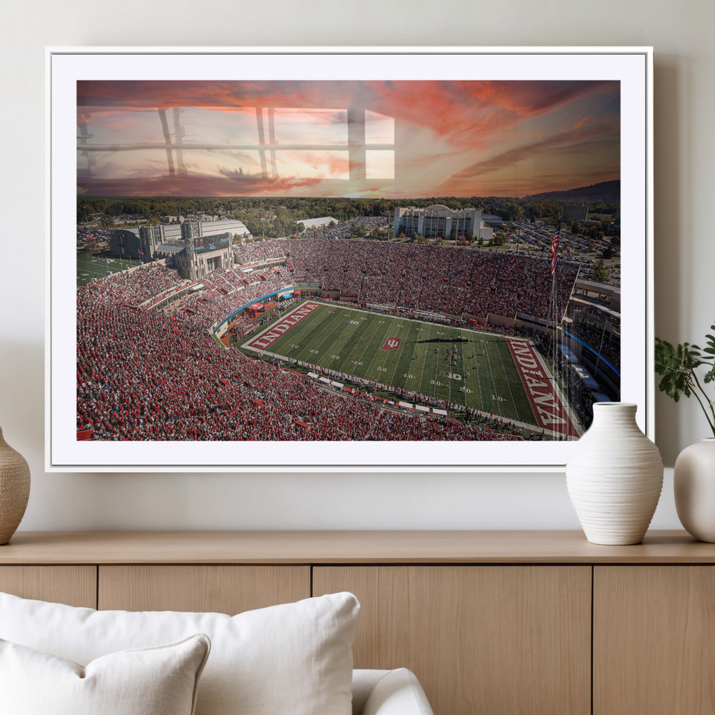 51135-MGV-CV-36X24-Indiana Memorial Stadium Wall Art Canvas Print, Framed Studium Canvas Art, Indiana Memorial Stadium