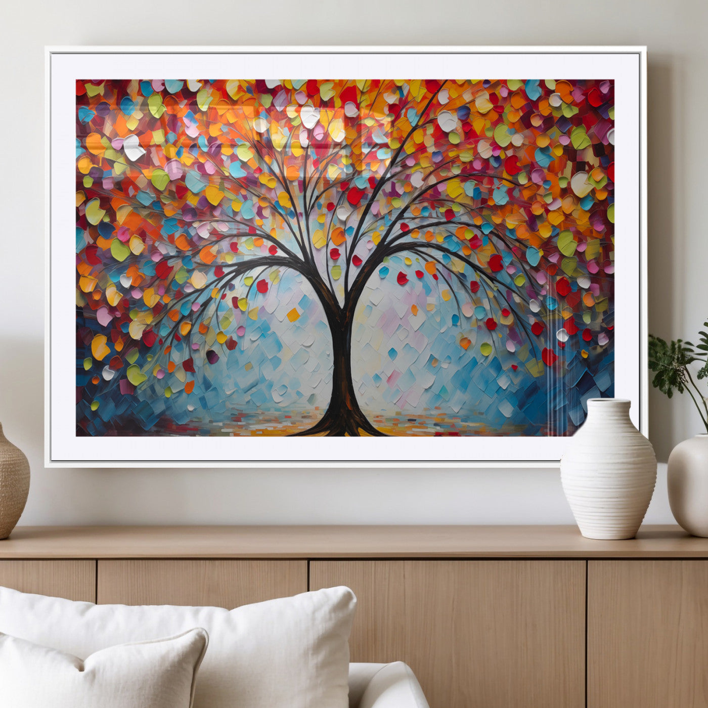 HS2447-MGV-CV-36X24-Vibrant Tree of Life Canvas Wall Art – Colorful Abstract Nature in Modern Decor - Ready to Hang