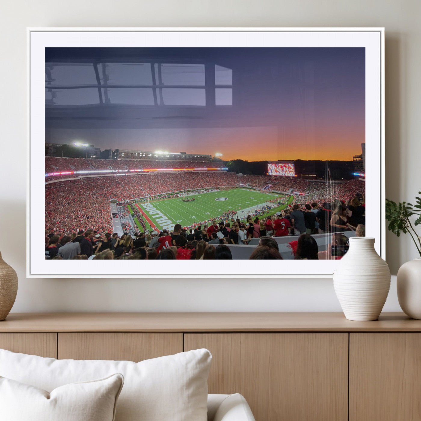 25139565-MGC-FP-40x30-Dooley Stadium Wall Art Print, Sports Arena Canvas Wall Art, Dooley Field at Sanford Stadium Canvas Print, Modern Athletic Field Art Printing