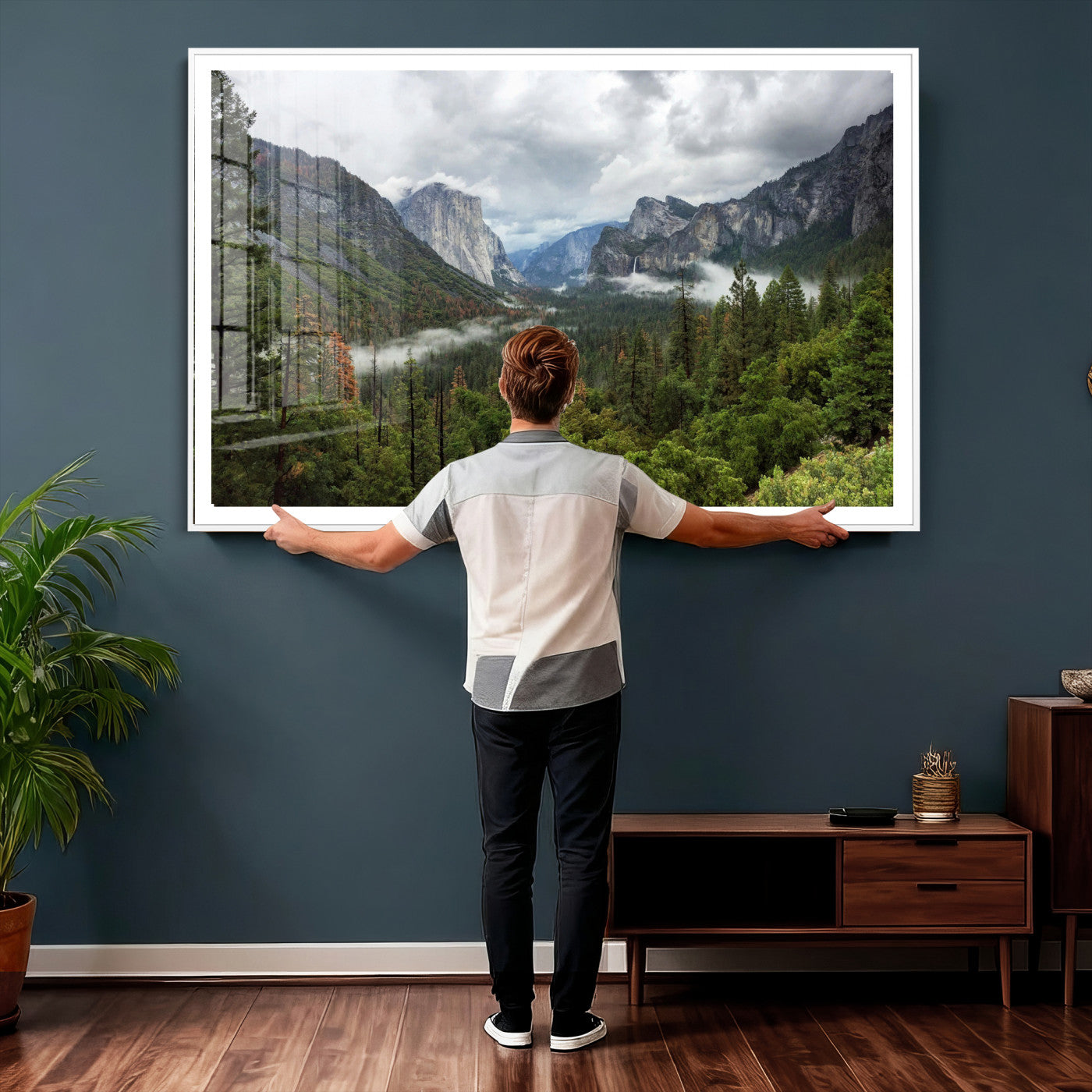 46168759-MGV-CV-36X24 - Yosemite Valley Wall Art Canvas Print, El Capitan Mountain Landscape Nature Wall Decor