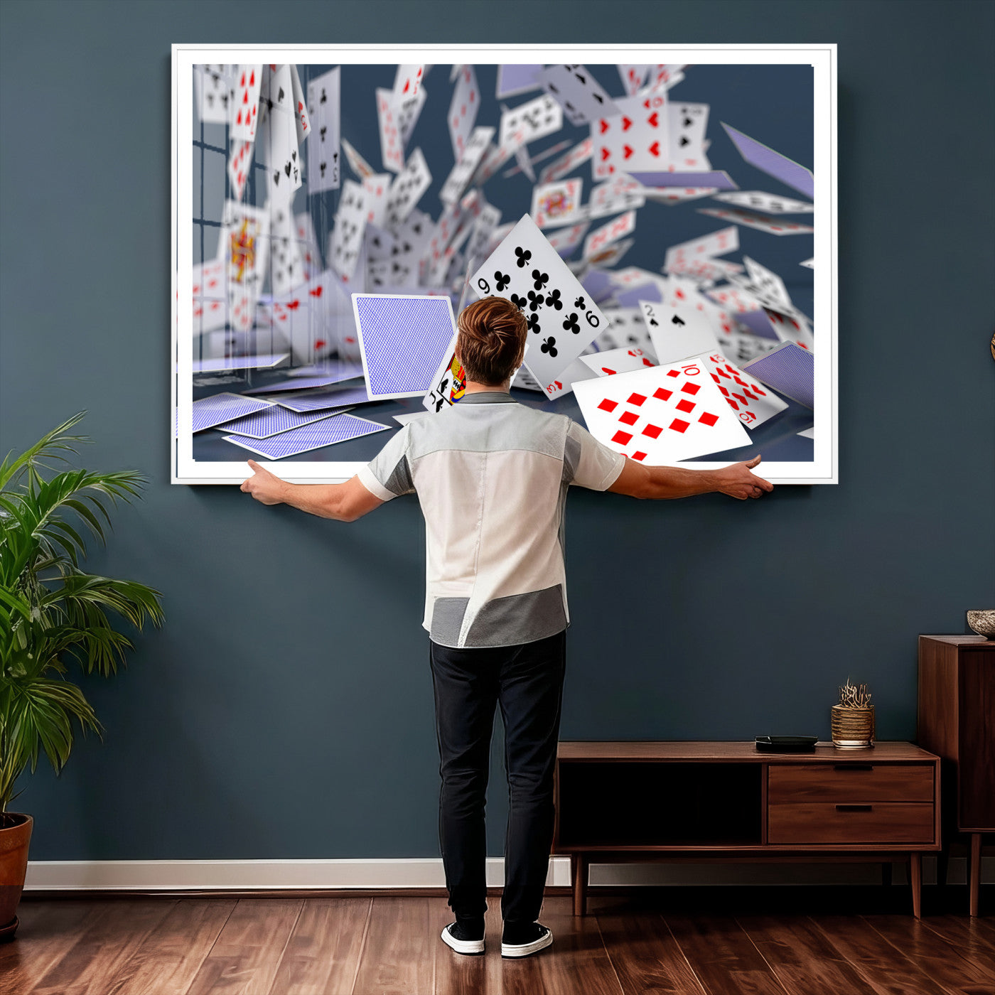 66392185-MGV-CV-36X24 - Playing Cards Canvas Wall Art | Casino Game Room Decor, Poker Decor Art