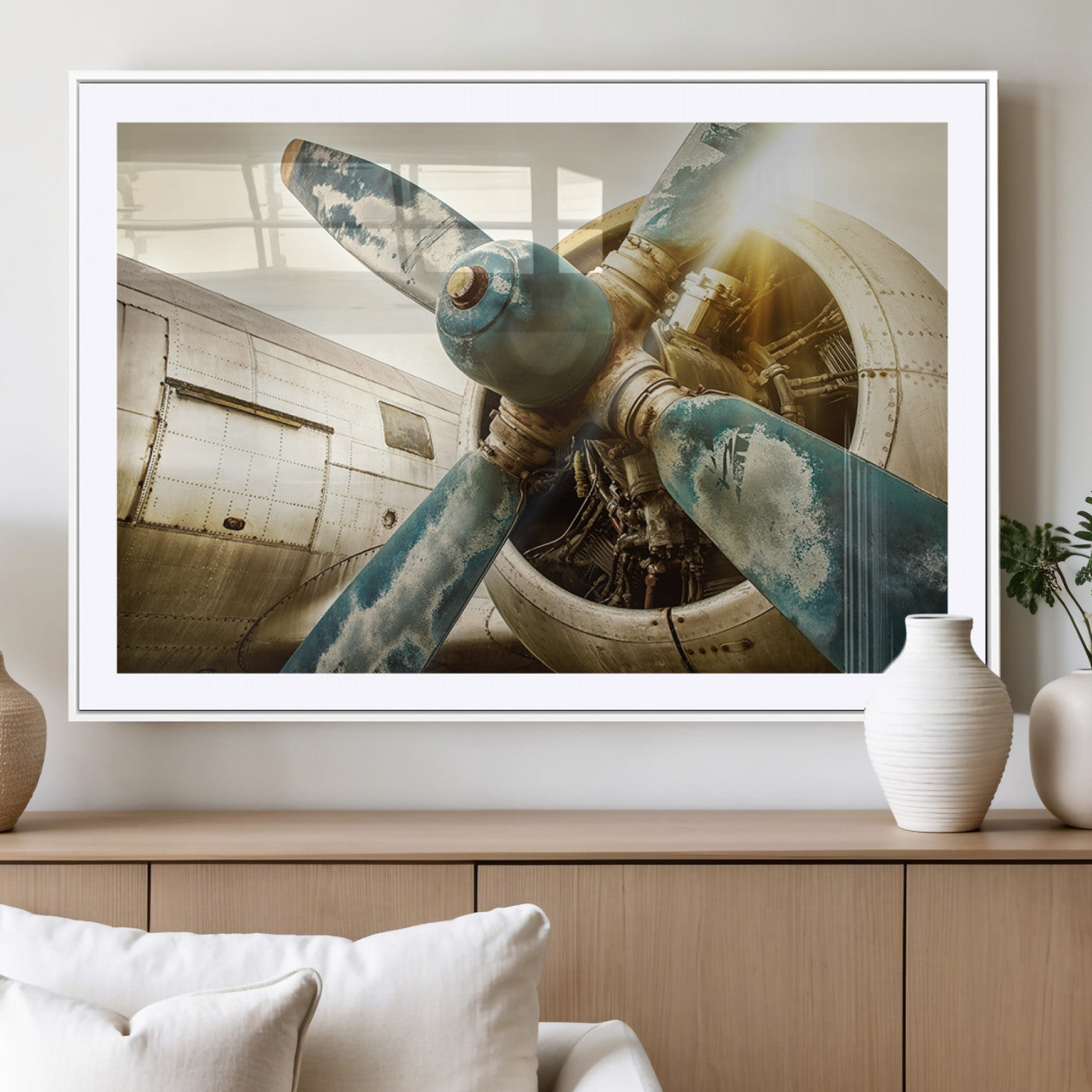 14106-MGC-FP-36x24_White-Vintage Airplane Canvas Print