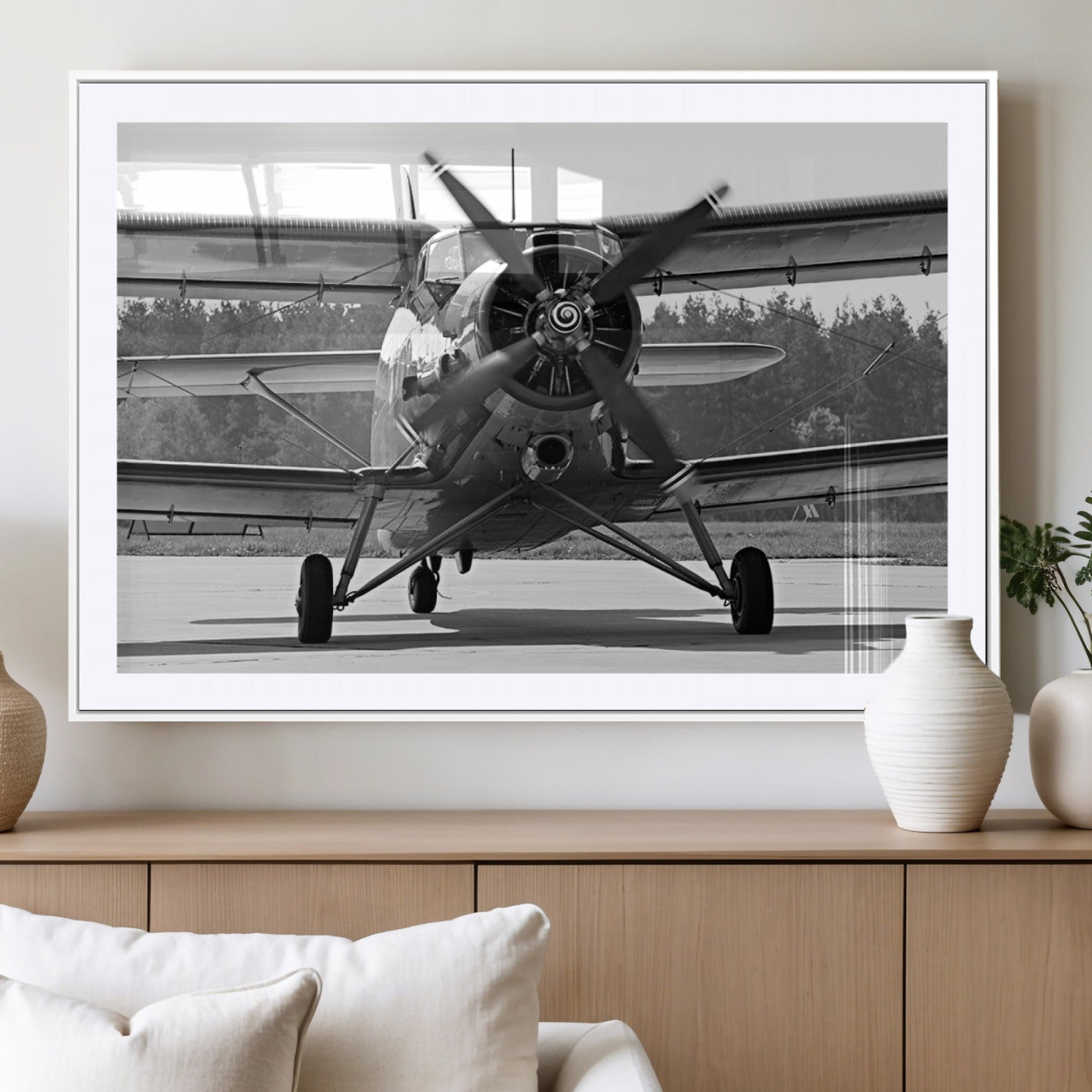 74816-MGC-FP-36x24_White-Wall Art Old War Plane Canvas Print