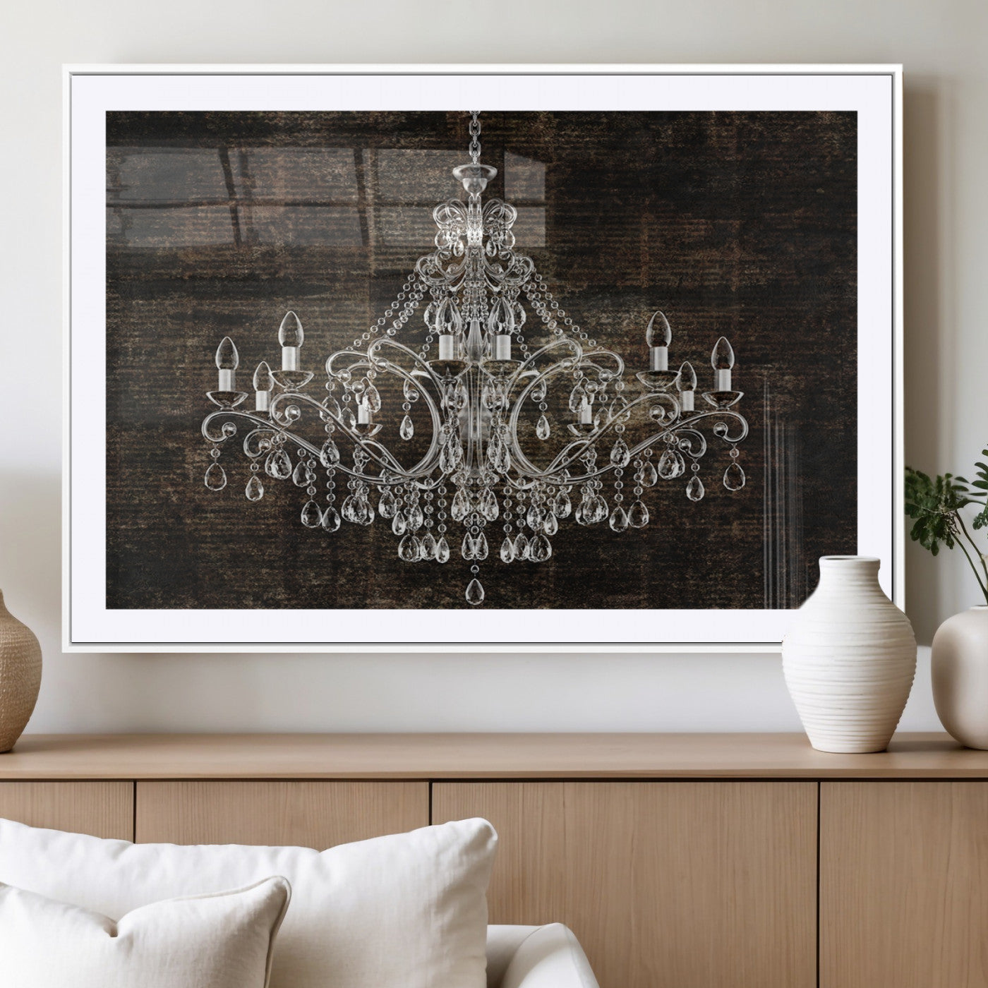 69434-MGC-FP-36x24_White-Rustic Chandelier Canvas Print