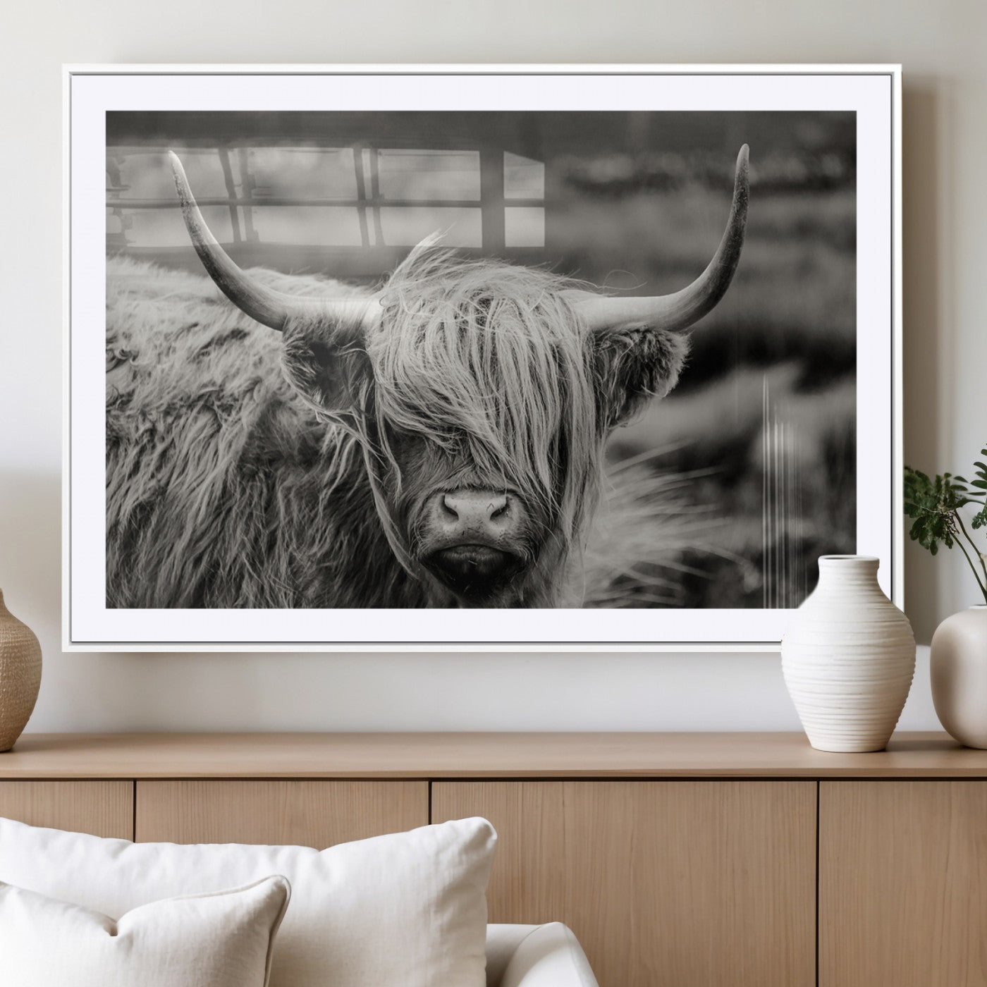67365-MGV-CV-36X24-Cow Focus Canvas Wall Art Print