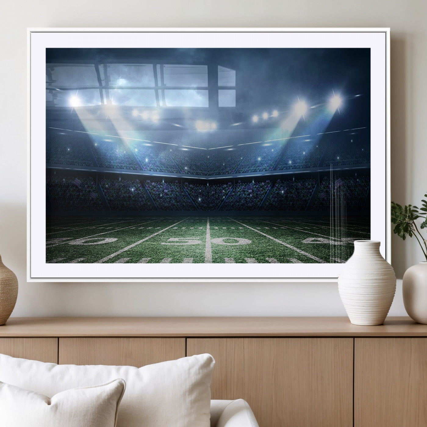 74741-MGV-CV-36X24-American Football Stadium Wall Art Canvas, American Football Stadium Canvas Print