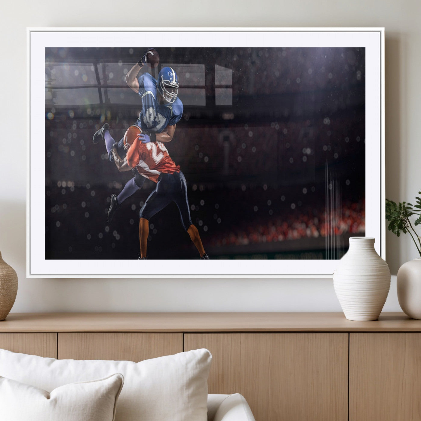 68009-MGV-CV-36X24-American Football Wall Art Canvas Print, Stadium Sport Wall Art Print