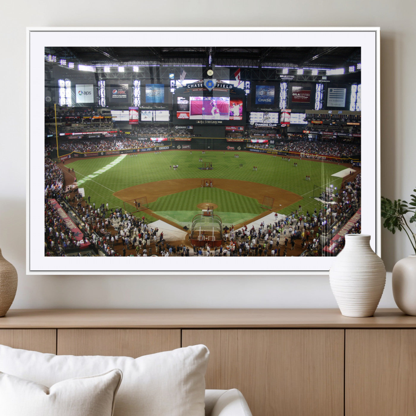 91630-MGV-CV-36X24-Arizona Diamondbacks Baseball Team Print - Phoenix Chase Field Baseball Stadium Wall Art Canvas