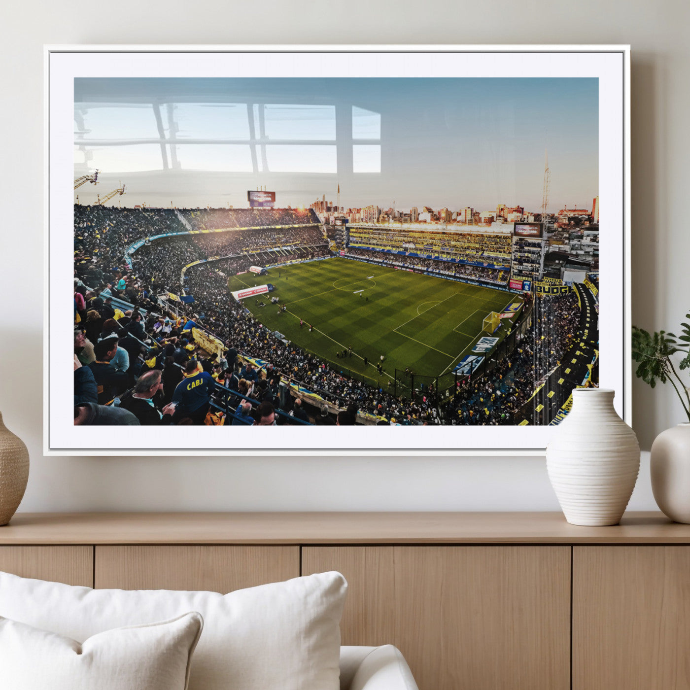 50105-MGC-FP-36x24_White-Boca Juniors Soccer Team Print - Buenos Aires Bombonera Stadium Wall Art Canvas Print