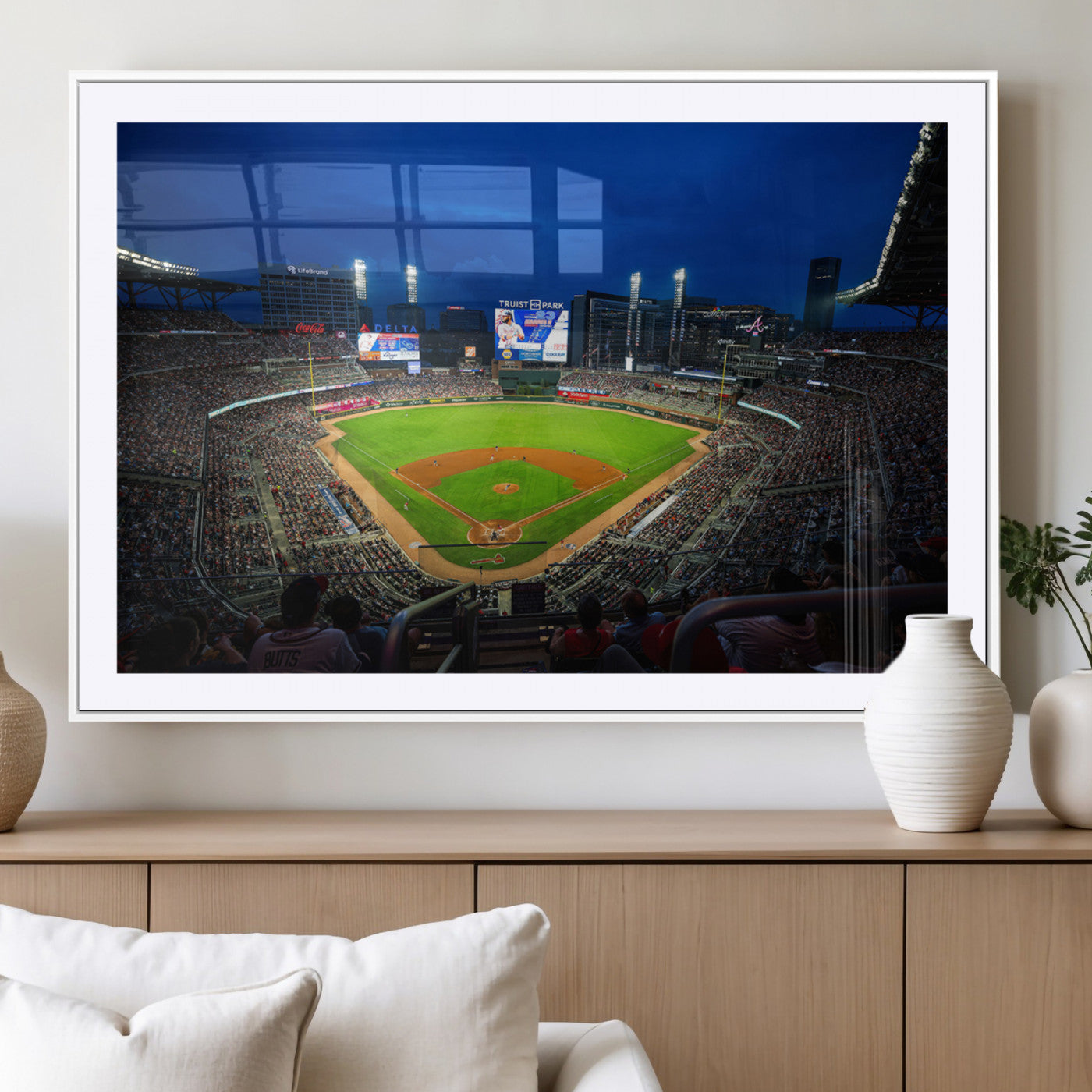 88590-MGC-FP-36x24_White-Truist Park Night Game Canvas Art - Atlanta Braves Stadium Wall Art Canvas